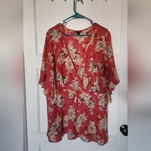 Torrid Peach Floral Top